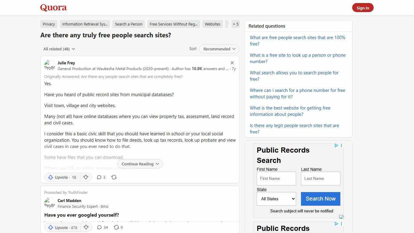 Are there any truly free people search sites? - Quora